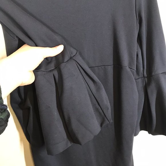 Soon Maternity Myra Black Ruffle Sleeve Maternity Dress - Picture 5 of 9